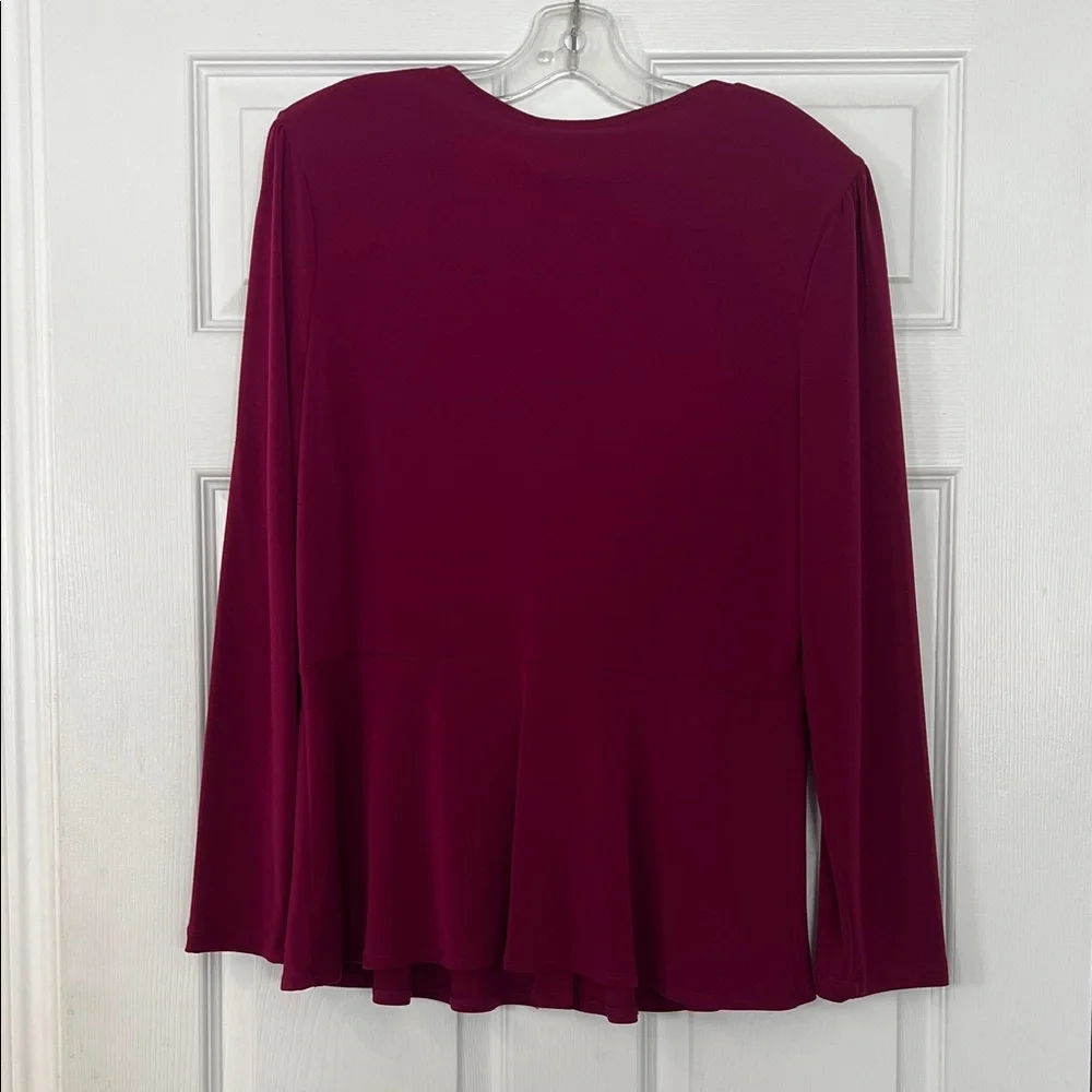 Kim & Co Women's Button-Down Shirt in Burgundy - Picture 3 of 3
